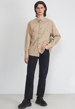 Vintage Beige Long Sleeve Shirt