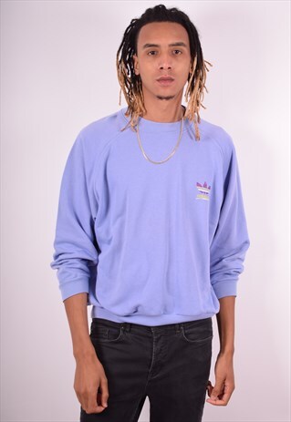 ADIDAS MENS VINTAGE SWEATSHIRT JUMPER XL PURPLE 90S