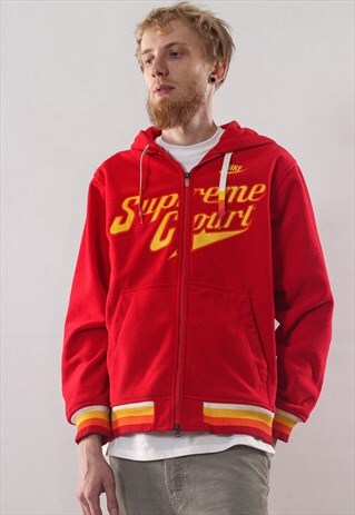 VINTAGE MENS NIKE SUPREME COURT BIG LOGO FLEECE HOODIE