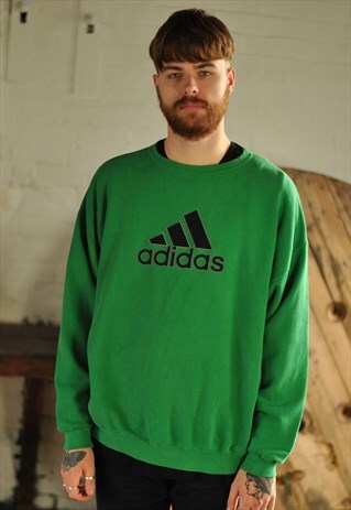 VINTAGE 90S ADIDAS SPELL OUT LOGO SWEATER