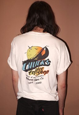 Vintage 90's chucks coffee shop california cotton t-shirt - 