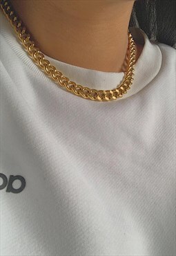 KINGLSEY. Chunky Gold Thick Chain Necklace