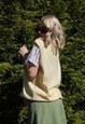 VINTAGE 80'S HIPPIE BAGGY UNISEX JUMPER VEST PASTEL YELLOW