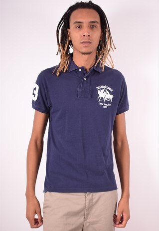 POLO RALPH LAUREN MENS VINTAGE POLO SHIRT MEDIUM NAVY 90S