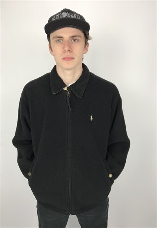 90S VINTAGE RALPH LAUREN FLEECE HARRINGTON JACKET