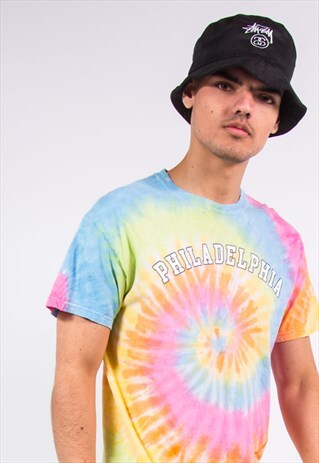 90S VINTAGE TIE DYE T-SHIRT PHILADELPHIA PRINT FESTIVAL