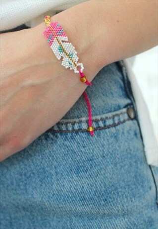 BRACELET FEATHER SHAPE BEADS