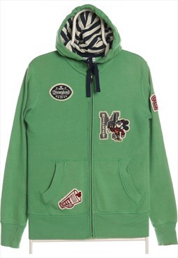 Vintage 90's Disney Hoodie Mickey Mouse Full Zip Green Small