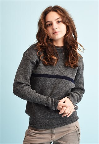 90'S RETRO GRUNGE JAZZY WOOL STRETCH KNIT JUMPER