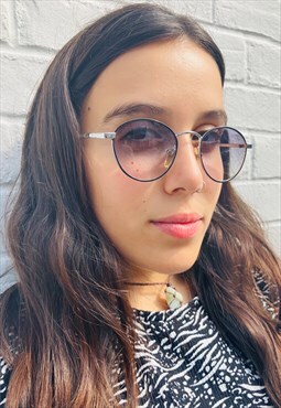 Vintage Black Round Sunglasses 