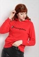 VINTAGE CHAMPION SWEATSHIRT HOODIE RED