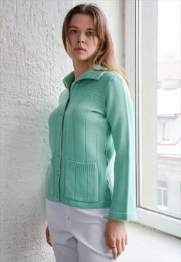 Vintage 70's Mint Wool PIERRE CARDIN Paris Cardigan