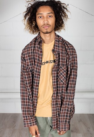 VINTAGE CHECKED FLANNEL UNISEX SHIRT