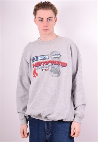 MENS VINTAGE CHAMPIONS SWEATSHIRT JUMPER XL GREY 90'S
