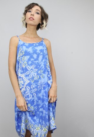 VINTAGE 90S PATTERNED SUMMER SLIP DRESS