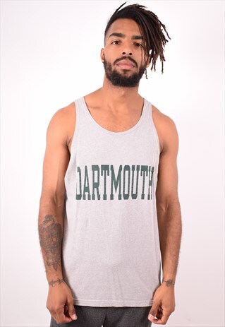 CHAMPION MENS VINTAGE DARTMOUTH VEST TOP LARGE GREY 90S
