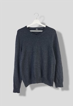 Vintage Calvin Klein Jumper Merino fino in Grey M