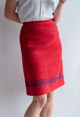 VINTAGE 80S MIDI RED GOBELIN SKIRT