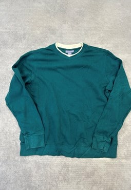 Vintage Sweatshirt Plain Double Collar Jumper