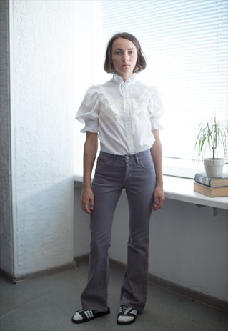 VINTAGE 70'S GREY FLARE JEANS
