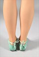 VINTAGE TEAL GREEN BALLERINA SHOES (UK 4) BR2812