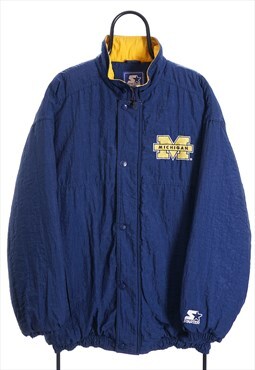 Vintage Starter Michigan Wolverines Navy Coat Mens
