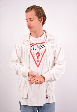 VINTAGE FILA TRACKSUIT TOP JACKET WHITE