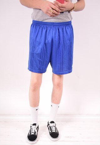 ADIDAS MENS VINTAGE SHORTS LARGE BLUE 90S