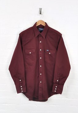 Vintage Wrangler Cotton Shirt Burgundy Large CV11689