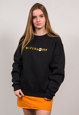 VINTAGE 90'S BLACK MIZZOU USA UNIVERSITY SWEATSHIRT