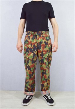 Vintage Swiss Camo Cargo Pants Army Trousers