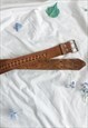 VINTAGE 70S TEXTURED BROWN LEATHER CLASSIC BELT BOHO