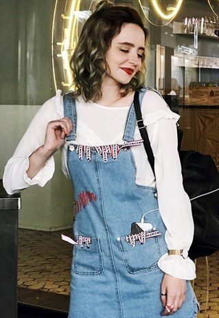 DENIM PINAFORE DRESS