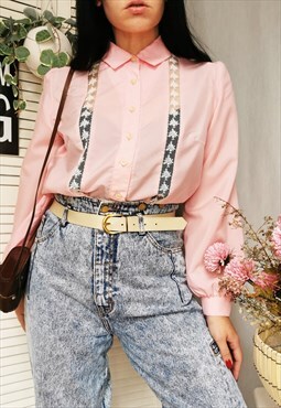 Vintage 80s Barbie pink Moms blouse shirt top