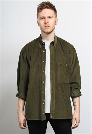 VINTAGE TIMBERLAND CORDUROY CORD SHIRT GREEN