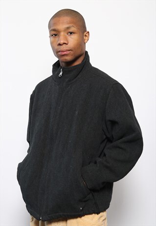 VINTAGE RALPH LAUREN FULL ZIP FLEECE JACKET BLACK