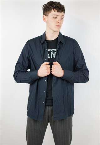 VINTAGE HUGO BOSS NAVY SHIRT