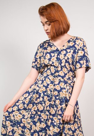 VINTAGE 90'S FLORAL MIDI DRESS