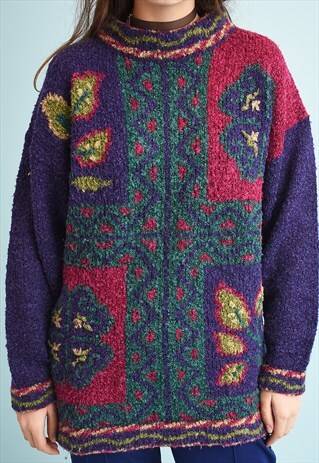 80'S RETRO FLUFFY OVERSIZED MOMS KNIT JUMPER