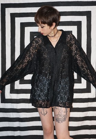 VINTAGE 90'S FLORAL LACE SHIRT