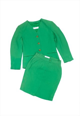 Max Mara two piece co-ordinate green blazer and skirt