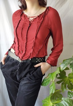 The Red Corset style goth deconstructed top