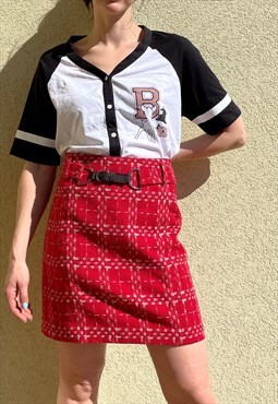 Red modern mini skirt