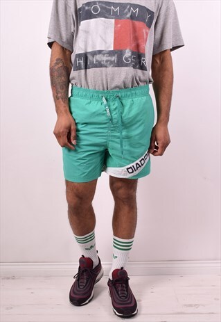 DIADORA MENS VINTAGE SHORTS W32 GREEN 90S