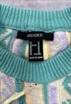 FOREVER 21 KNITTED JUMPER ABSTRACT 3D PATTERNED KNIT SWEATER