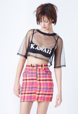 CANDY TARTAN MINISKIRT