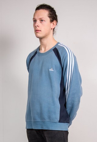 90'S VINTAGE ADIDAS BLUE SWEATSHIRT JUMPER