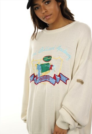 VINTAGE 80S ADIDAS ROYAL BILLIARD OVERSIZE KNITWEAR JUMPER