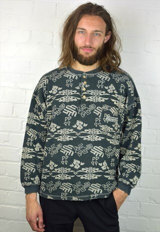 VINTAGE 90'S 1/4 BUTTON SWEATSHIRT