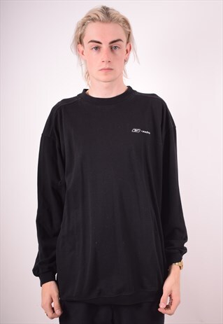 REEBOK MENS VINTAGE SWEATSHIRT JUMPER XL BLACK 90S